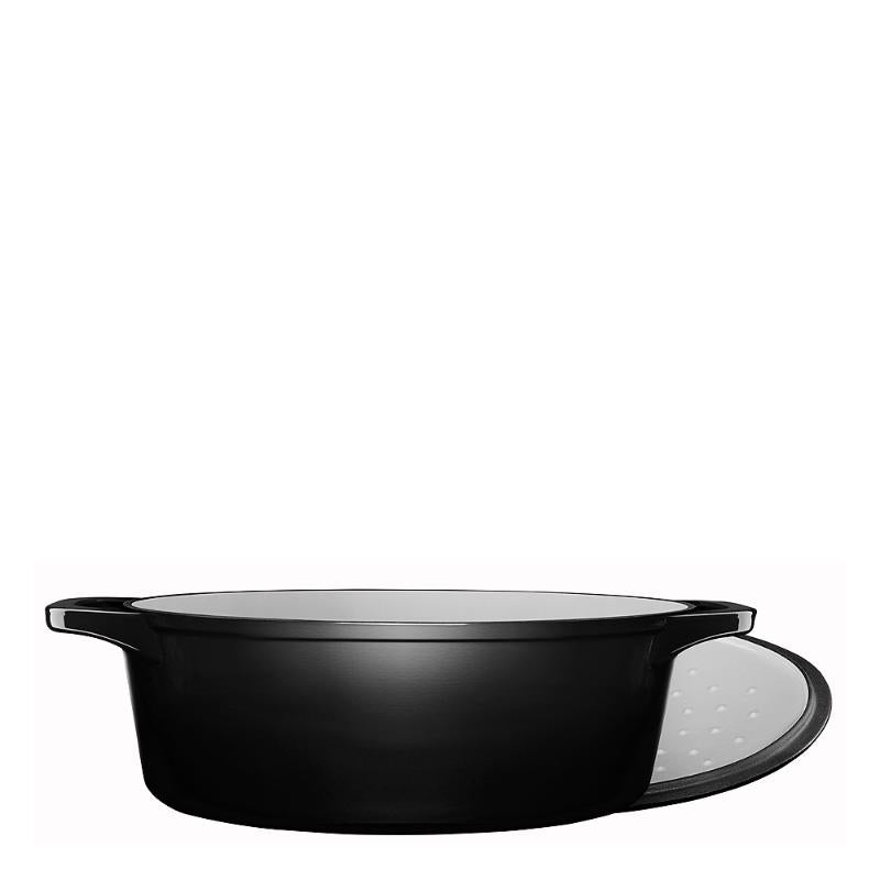 Stenfors støpejernsgryte oval 6,3L svart
