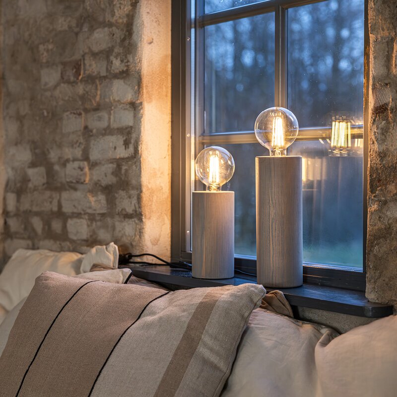 Legna bordlampe 28 cm gråbeiset