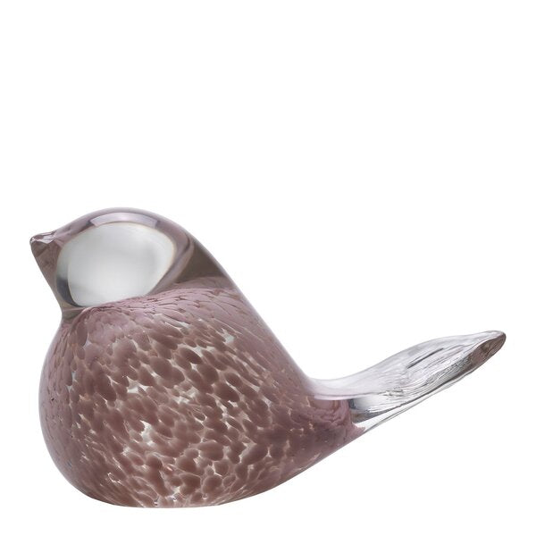 Lucky Bird glassfugl 10 cm rosa