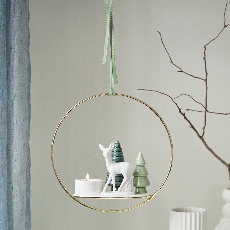 Winter Stories telysholder i ring bambi