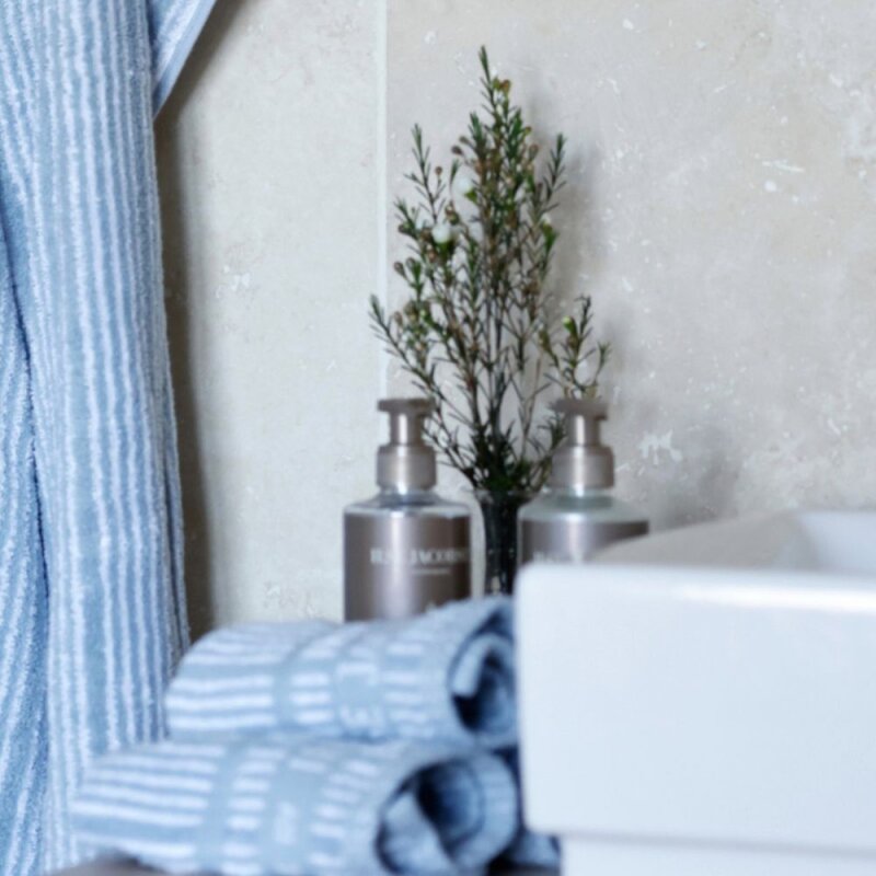 Bath Collection vaskeklut 30x30 cm 4 stk powder blue stripes