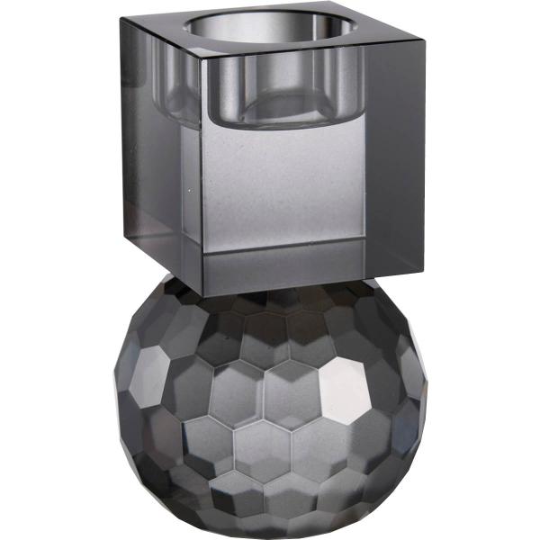 Milano lysestake rund/kvadrat 13x8 cm smoke