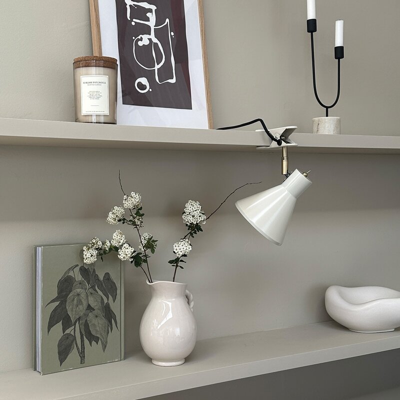 Sleep vegglampe med klemme 16 cm kit-white