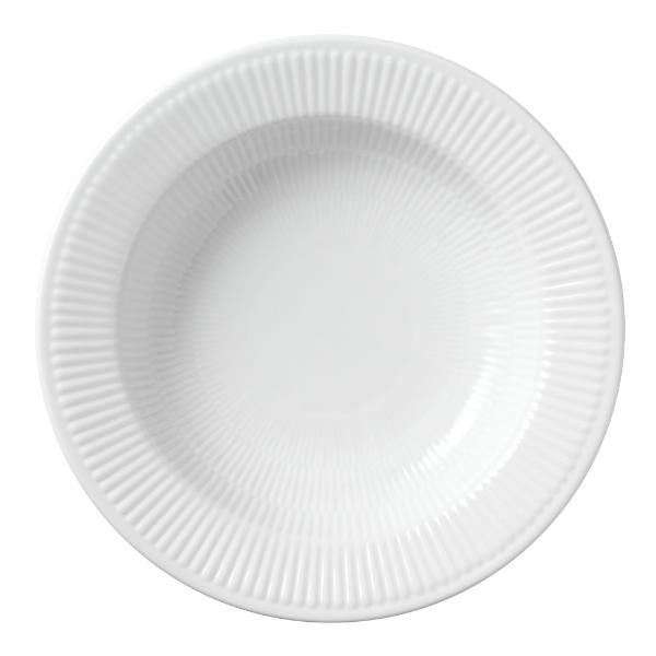 Hvit Riflet pastatallerken 30 cm