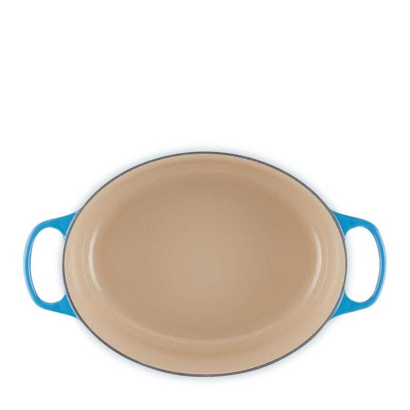 Oval støpejernsgryte 6,3L 31 cm azure