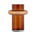 Tube vase 20 cm amber glass