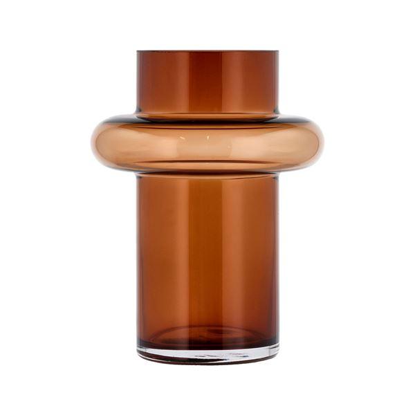 Tube vase 20 cm amber glass