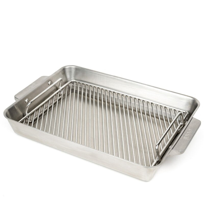 Ildfast form stor 44x30 cm med skjærefjøl stål/eik