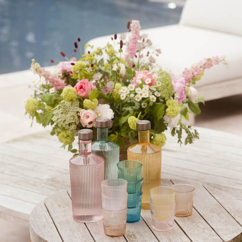 Ribbed Elegance glass Lucky 25 cl turkis