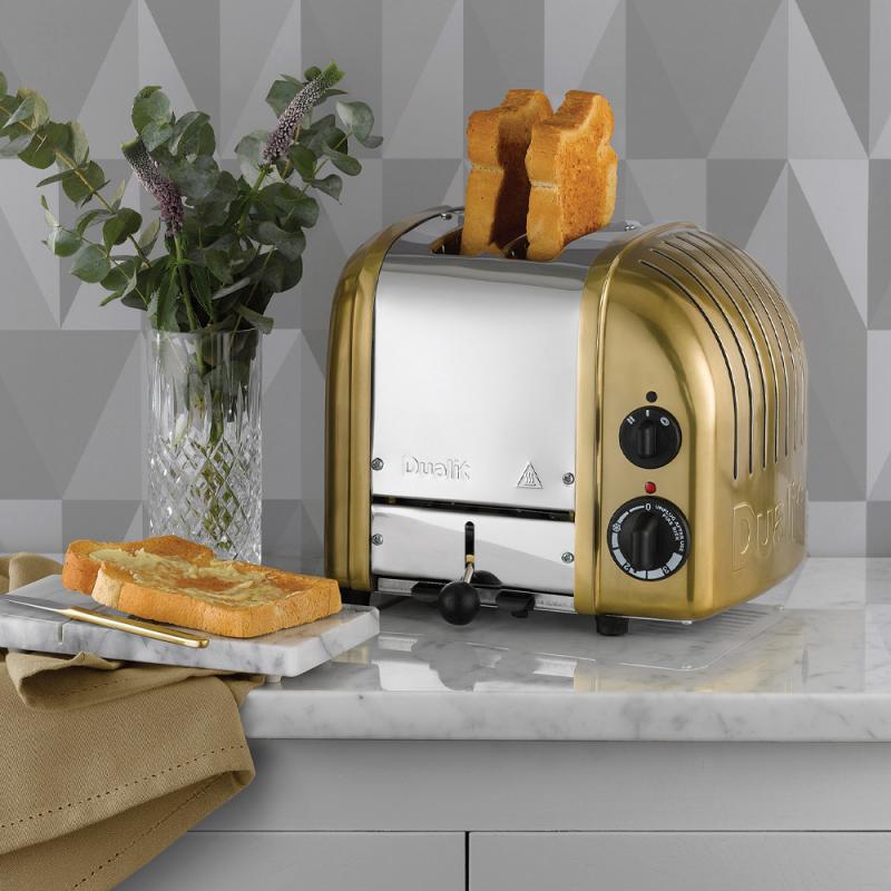 Classic brødrister 2 skiver messing