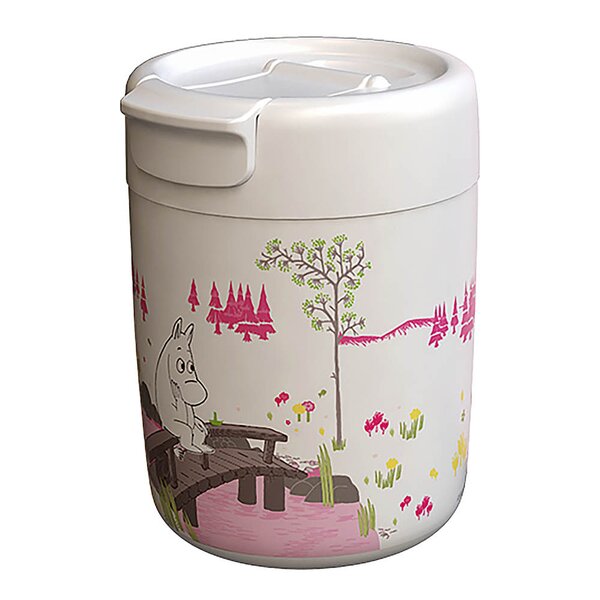Mummi termokopp 32 cl rosa/hvit