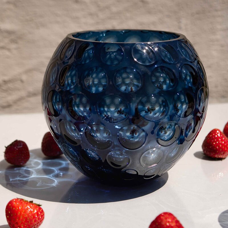 Kugel vase 18 cm royal blå