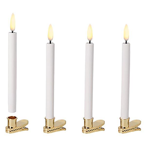 LED juletrelys m/holder 14x1,3 cm 4 stk nordic white