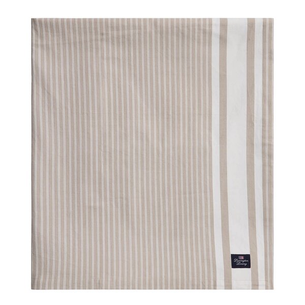 Icons stripete oxfordduk 150x350 cm beige/hvit