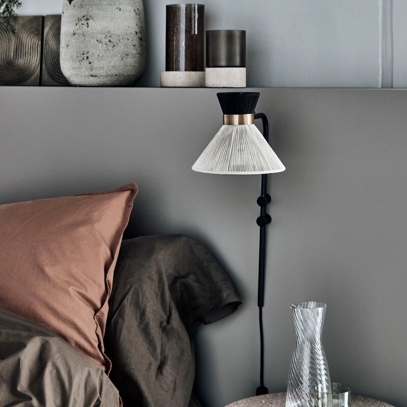 Cord vegglampe 54 cm svart