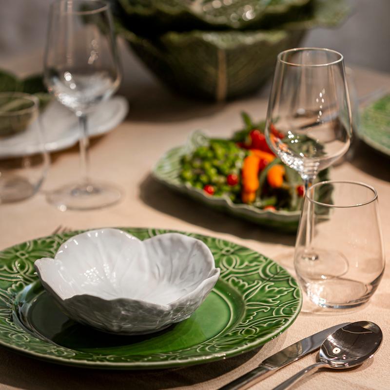 Cabbage skål kålblad 17,5 cm hvit