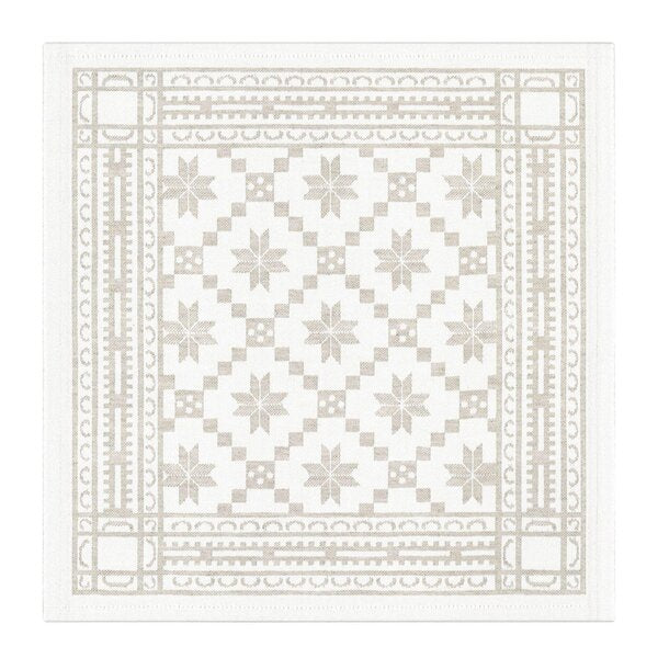 Åttebladrose serviett 35x35 beige