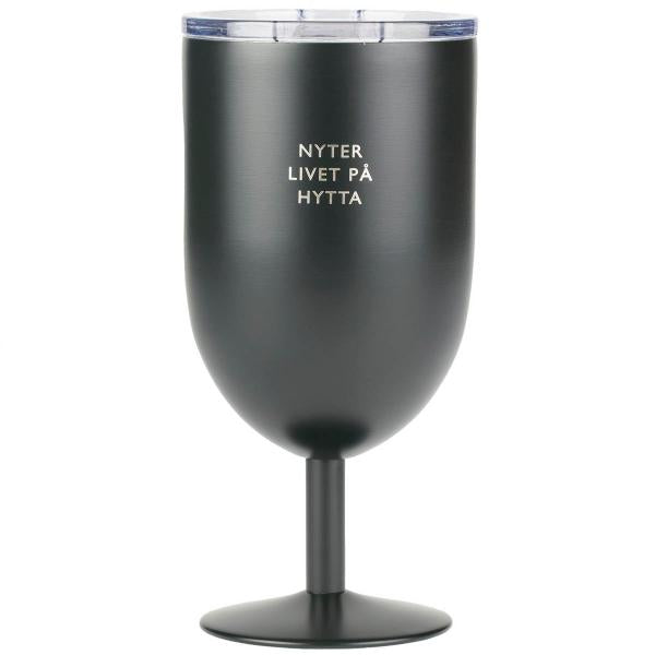 Termo ølglass nyter livet på hytta 40 cl svart