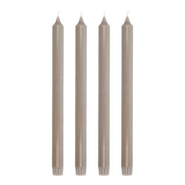 Aia kronelys 30 cm 4 stk taupe