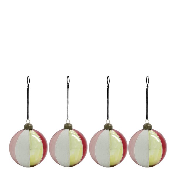 Cirkus julekuler 8 cm 4 stk rød