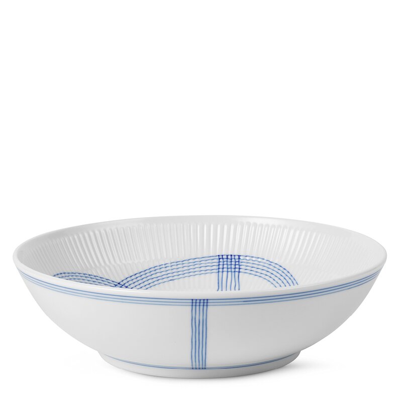 Motif lav skål, 21,5 cm blå/hvit