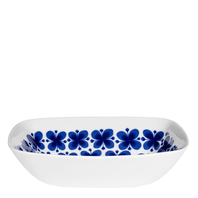 Mon Amie rektanguler skål 21 cm blå/hvit