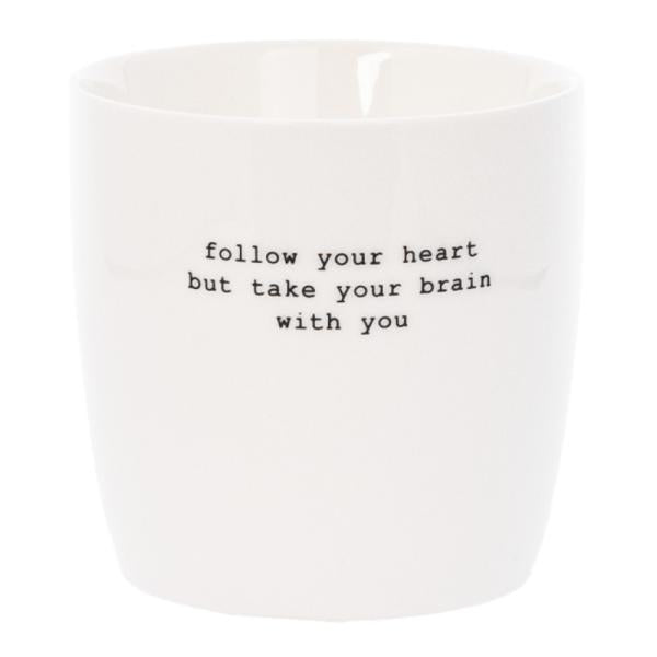 Krus follow your heart 30 cl hvit