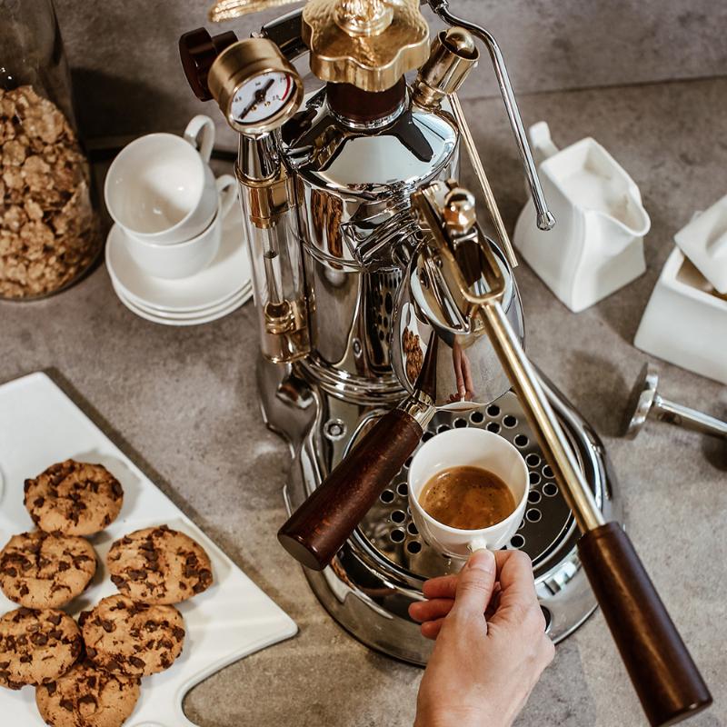 Lever espressomaskin 0,8L expo stål
