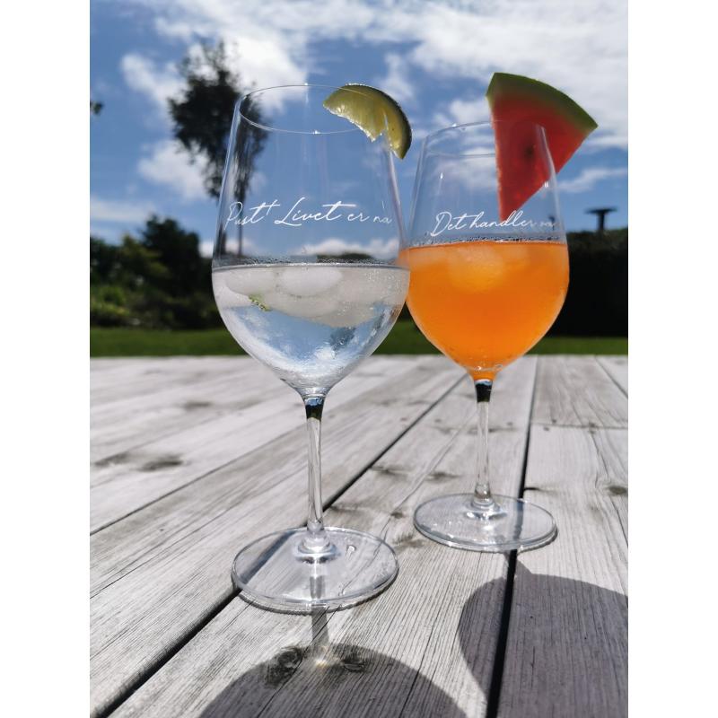 Rødvinsglass 62 cl pust livet er nå