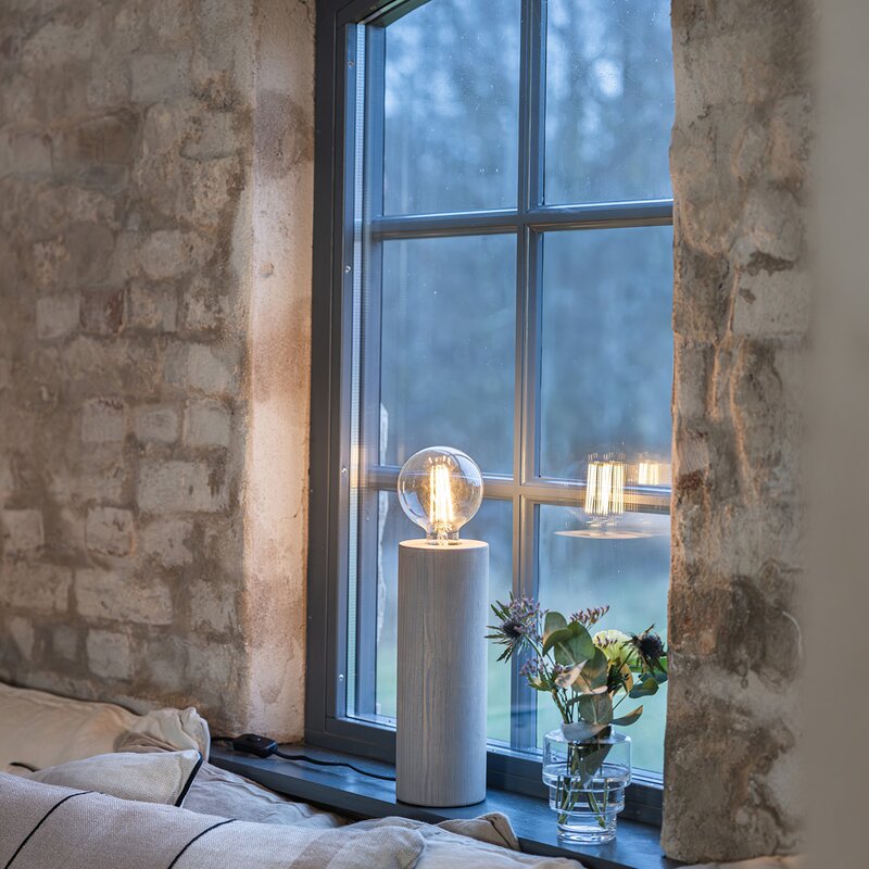 Legna bordlampe 28 cm gråbeiset