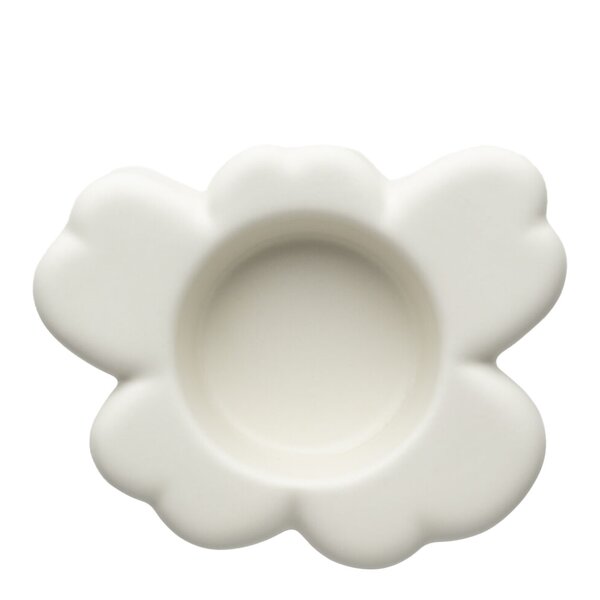 Unikko lysestake 10 cm matt hvit