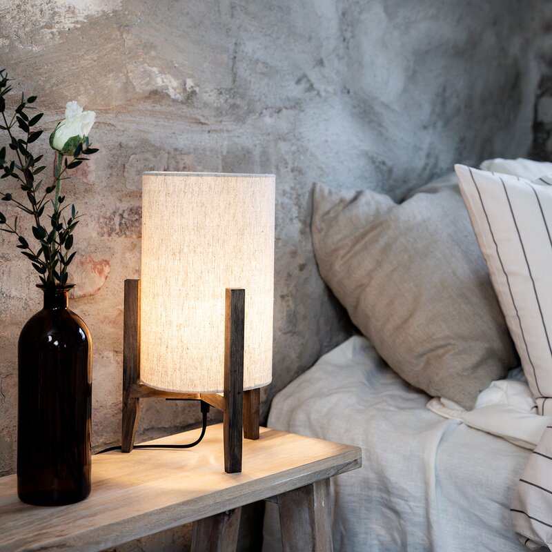Eruca bordlampe 39 cm brunbeiset/beige tekstil