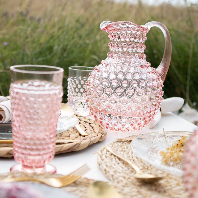 Hobnail karaffel 1L rosaline