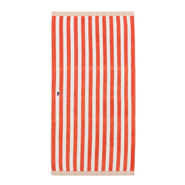 Håndkle blokkstriper 30x50 cm peach melon