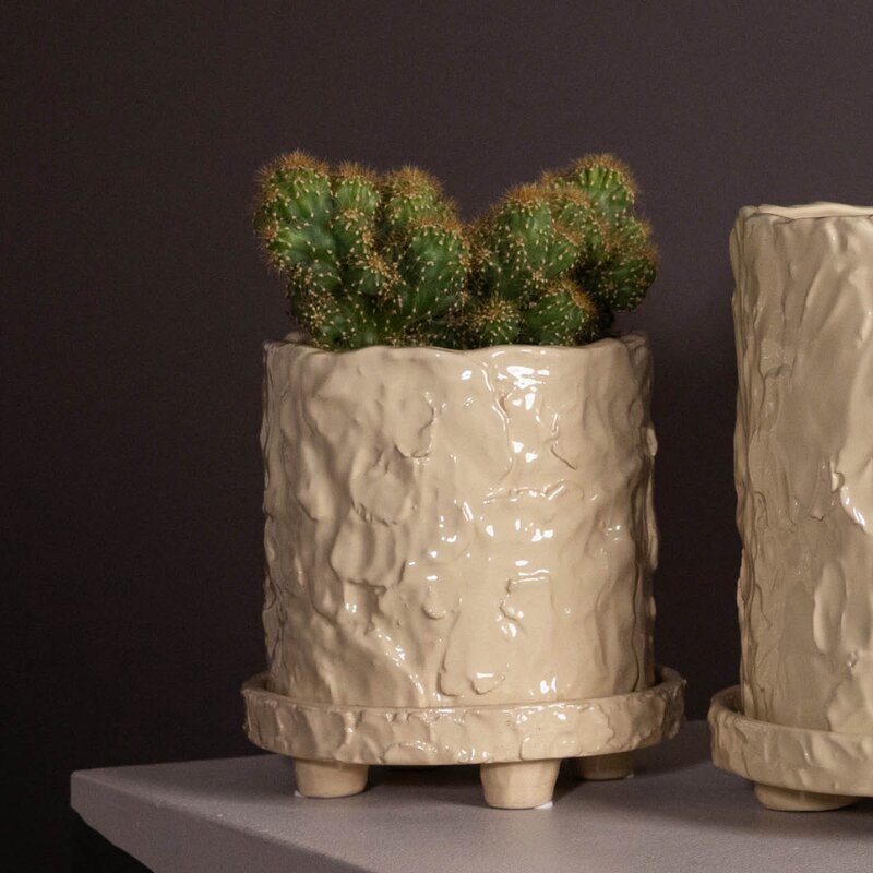 Muddy krukke S 17,5x18 cm beige