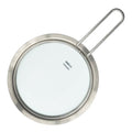 Glasslokk 16 cm børstet stål