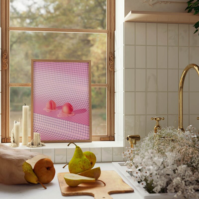 Rikke Mønster poster 50x70 cm peach