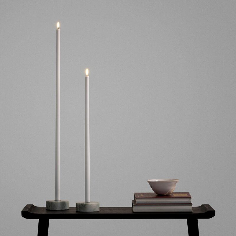 Taper Candles Led kronelys 2,3x55 cm 2 stk hvit