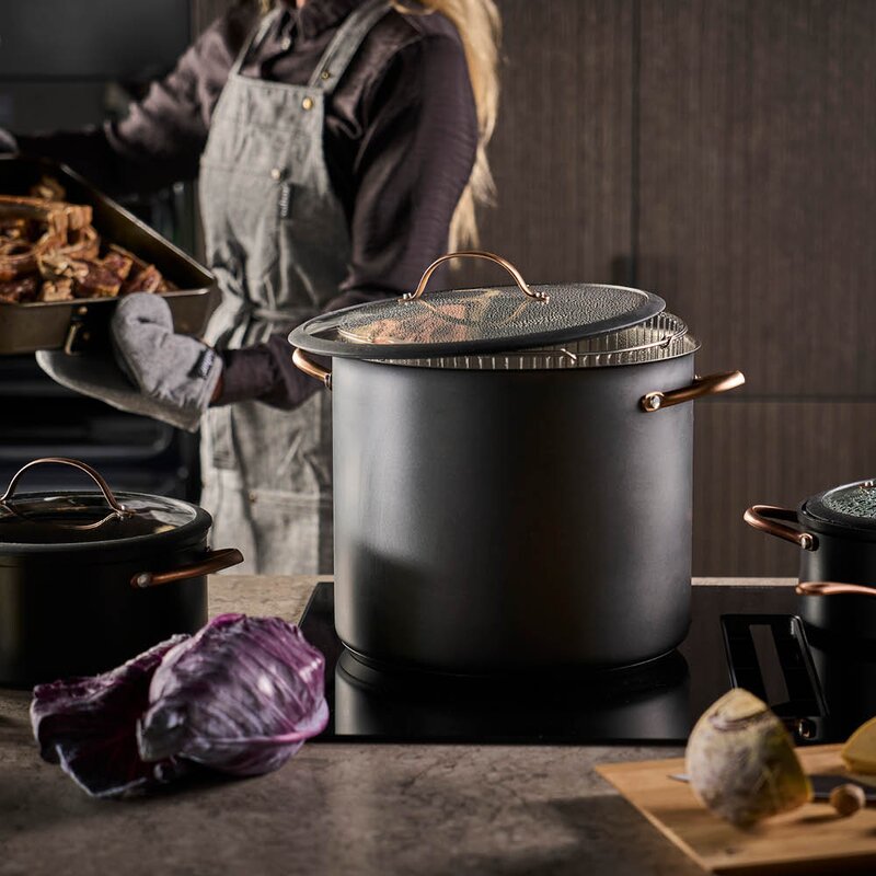 Black Copper gryte m/dampkurv 18L svart/kobber