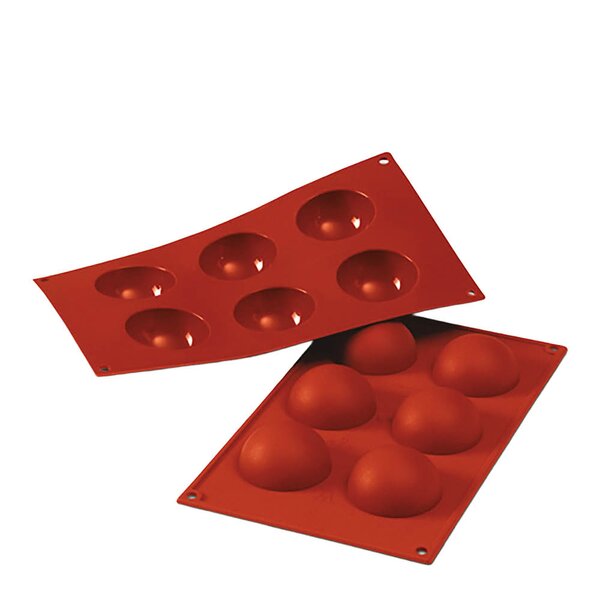 Silikonform halvkule 6 stk 6x3 cm