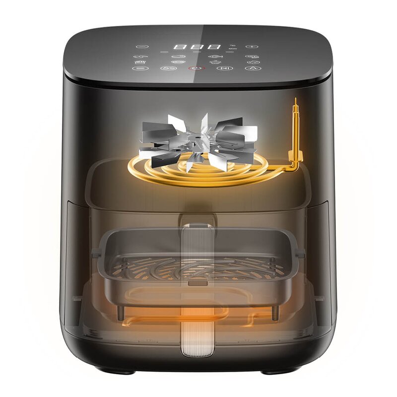 Airfryer doble varmeelementer 5L svart
