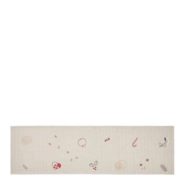 Fryd juleløper 40x140 cm varmgrå/rød