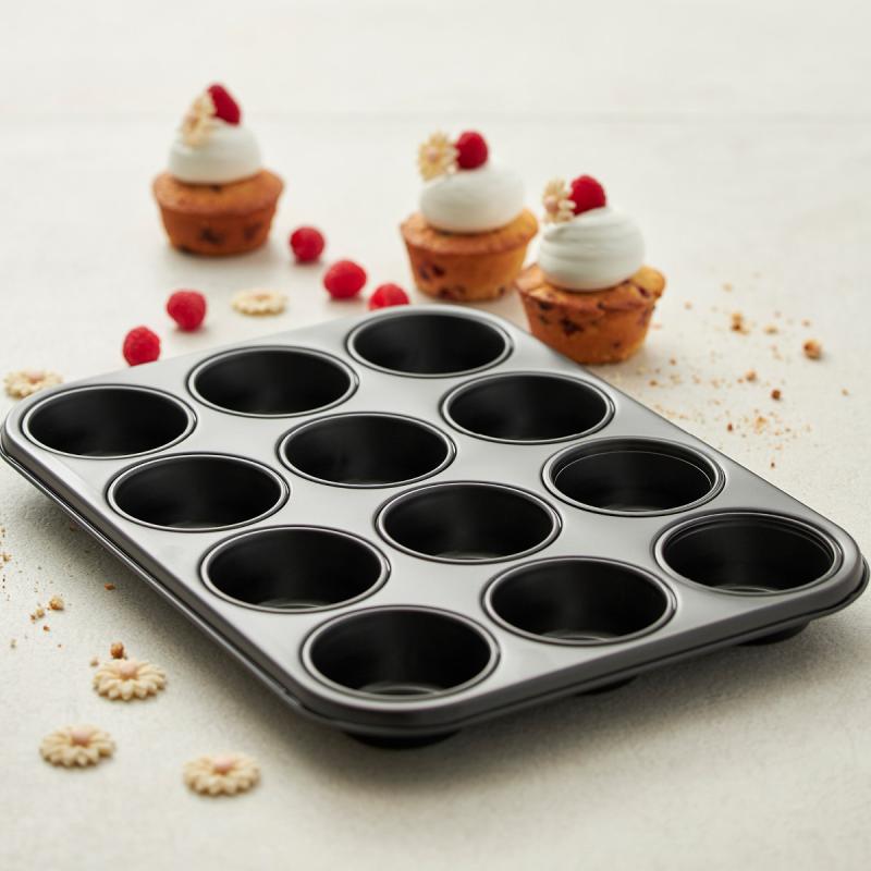 Muffinsform 12 stk 27x36x3 cm stål