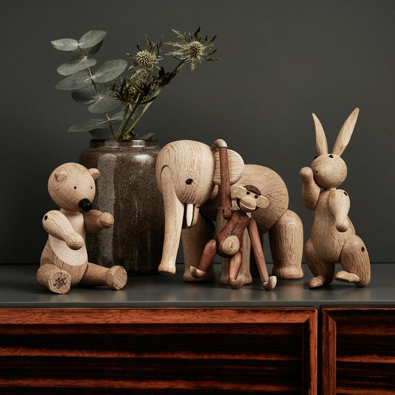 Apekatt teak/limba 9,5 cm