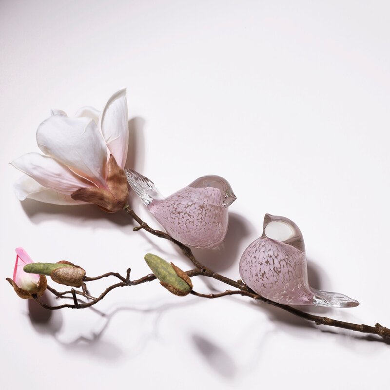 Lucky Bird glassfugl 10 cm rosa