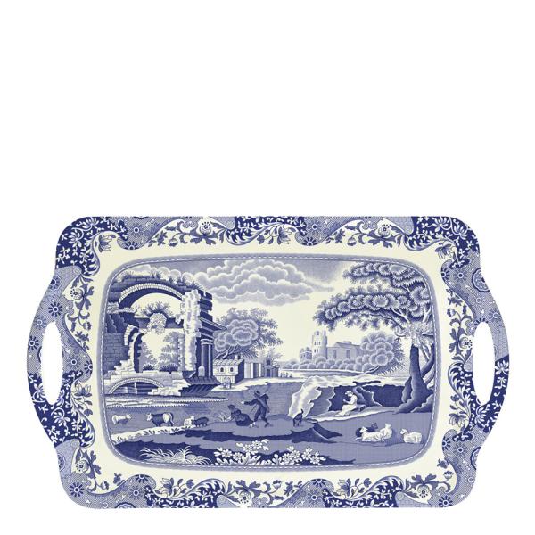 Blue Italian brett stort 48x30 cm blå/hvit