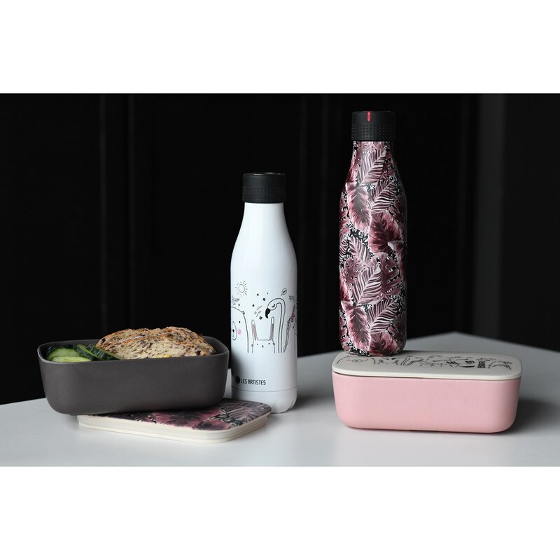 Bottle Up Design termoflaske 0,5L hvit/svart/rosa