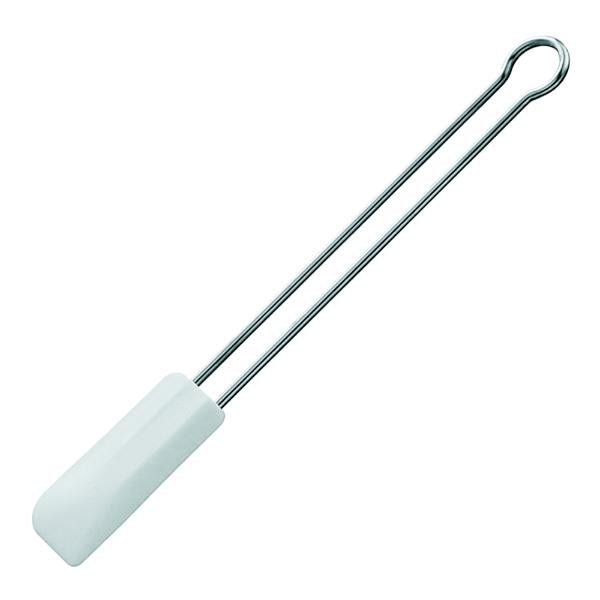 Slikkepott smal L26 cm stål/hvit