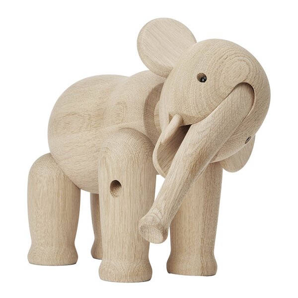 Elefant stor 22 cm eik