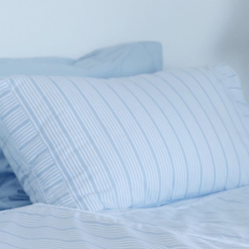 Bedding Collection putetrekk 50x60 cm 2 stk powder blue stripes